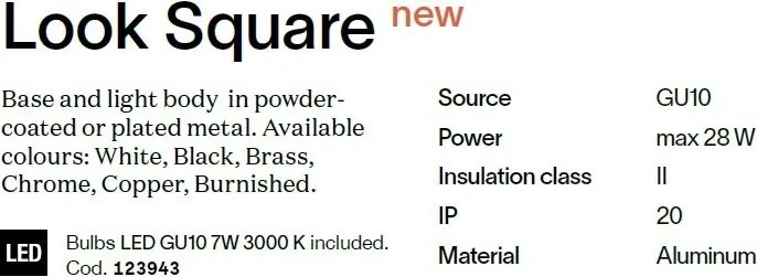 Aplica de perete ambientala LOOK AP2 SQUARE D60 H300 RAME