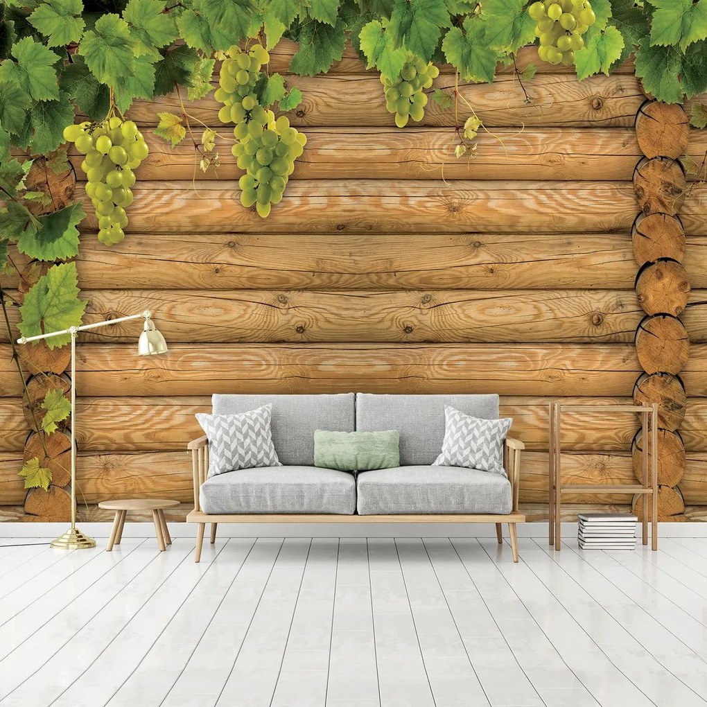 Fototapet - Perte din protocoale din lemn (152,5x104 cm)