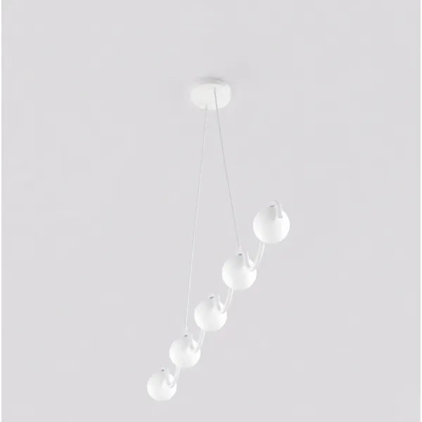 Lustră suspendată pe cablu SINUS, 5xG9/8W/230V, albă