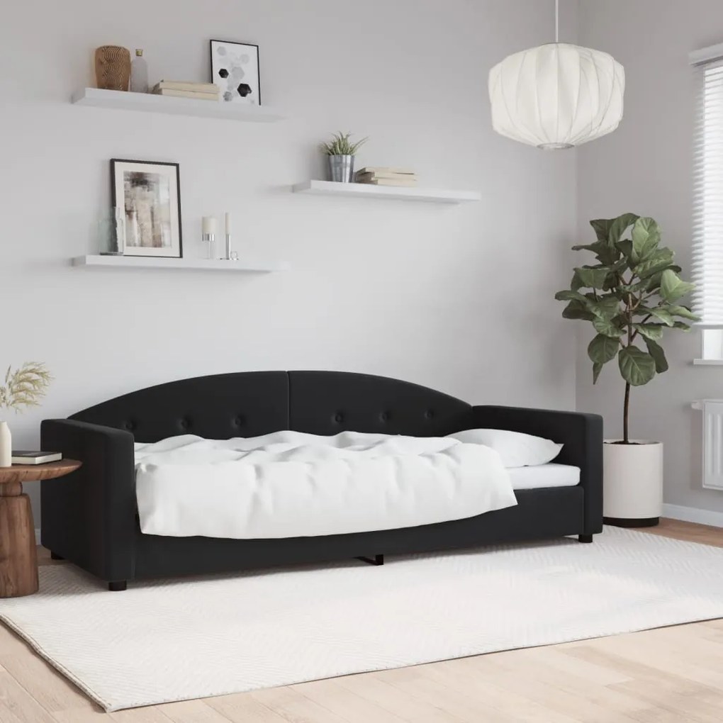354133 vidaXL Pat de zi, negru, 80x200 cm, catifea