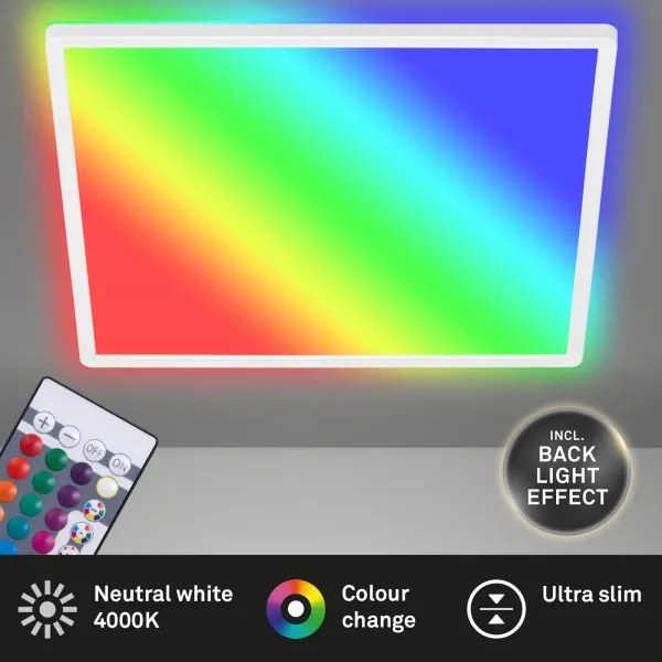 Plafonieră LED RGBW dimabilă Briloner 7090-416 SLIM LED/15W/230V + telecomandă