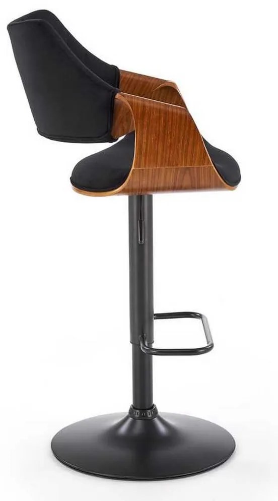 Scaun de bar Hazel, negru / nuc