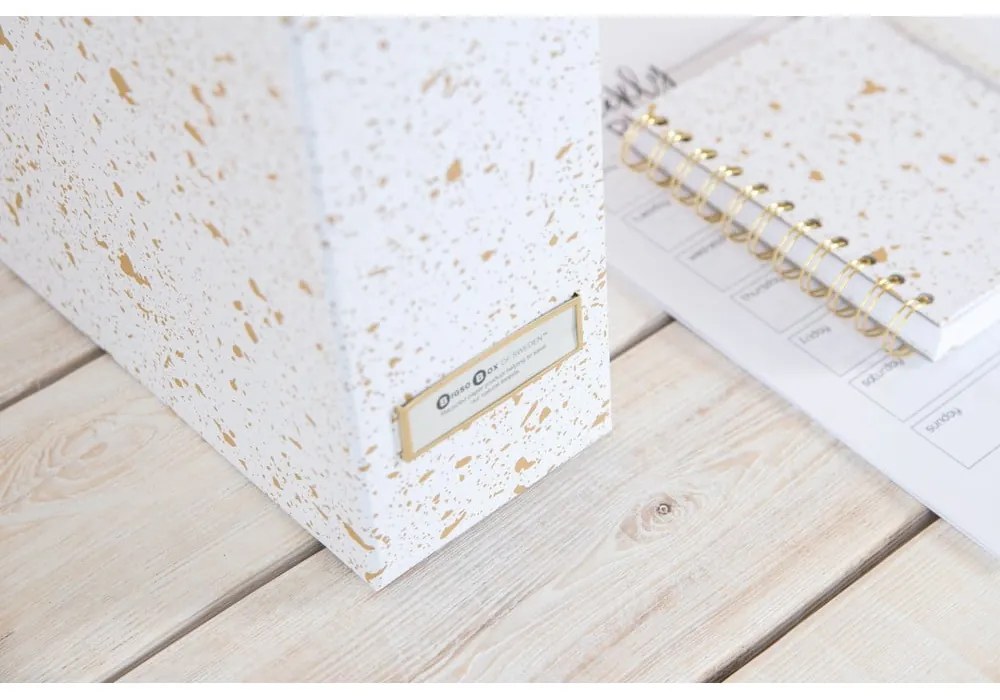 Organizator pentru documente Bigso Box of Sweden Estelle, alb-auriu