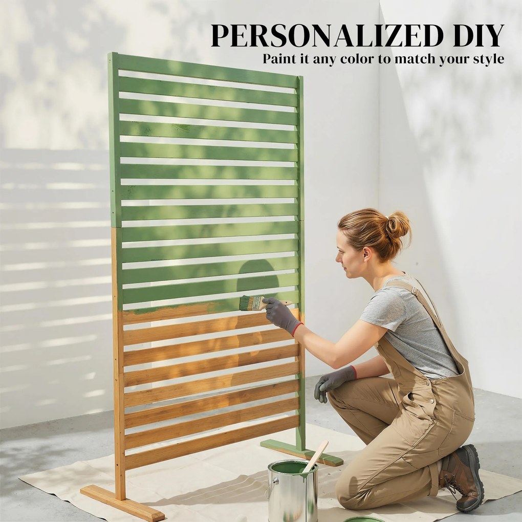 Outsunny Paravan din lemn 170x80 cm Paravan separator de spații Grilaj pentru exterior Grădină Curte Terasă Maro | Aosom Romania