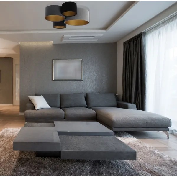 Plafonieră SPACE 4xE27/60W/230V gri/negru/auriu