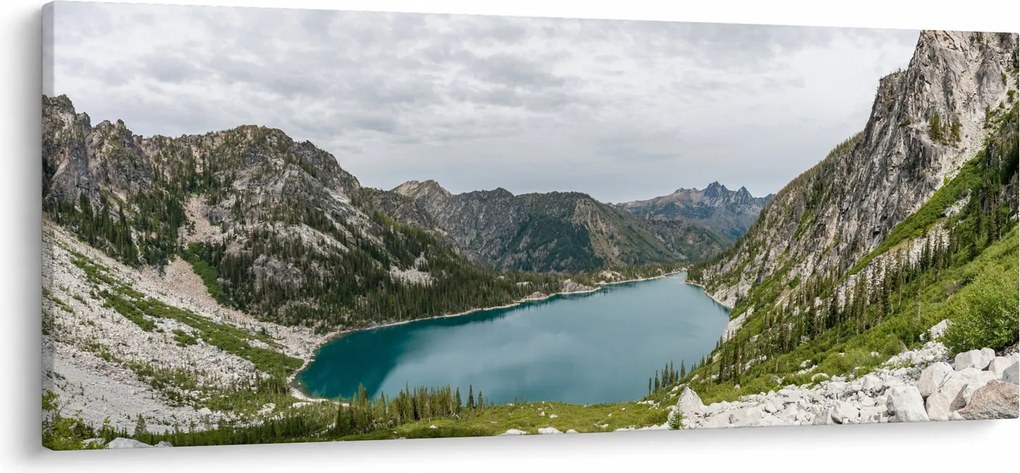 Tablou cu lac în munți (120x50 cm)