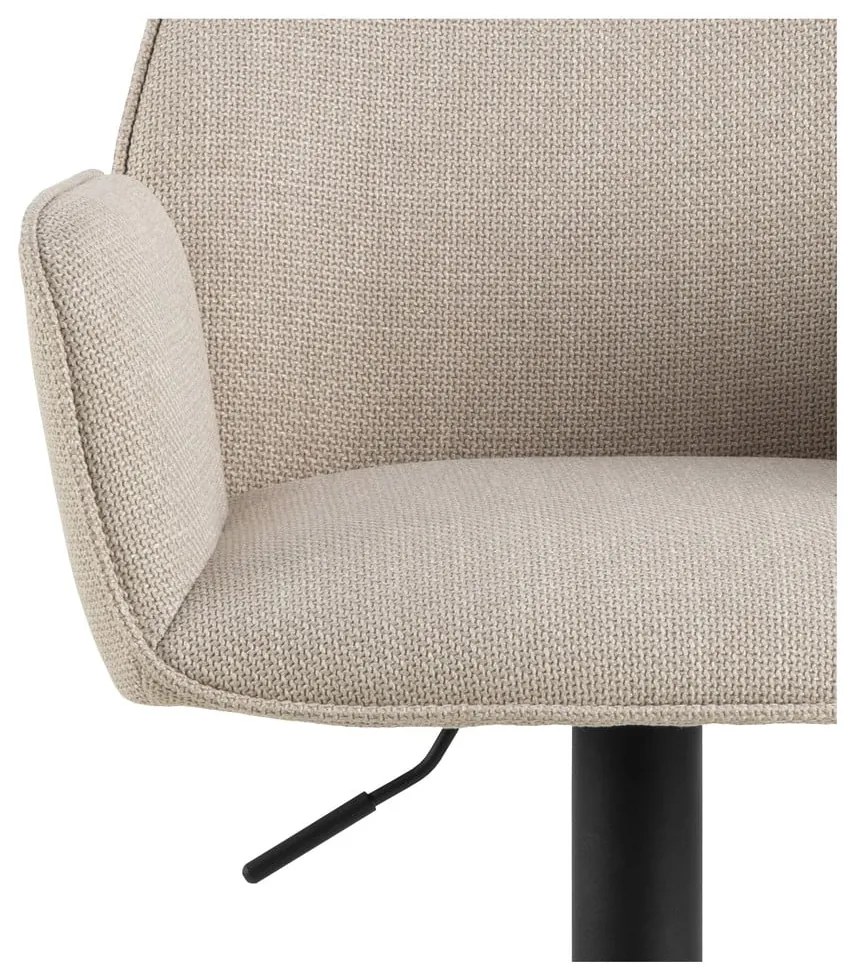 Scaun de bar bej cu înălțime ajustabilă, cu cotiere (înălțime șezut 85 cm) Glenda – Actona