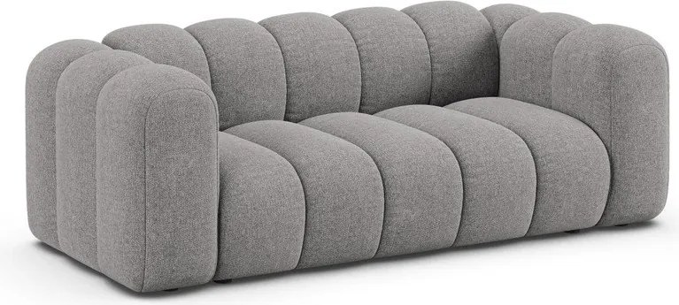 Canapea gri cu tapițerie din chenille 200 cm Lupine – Micadoni