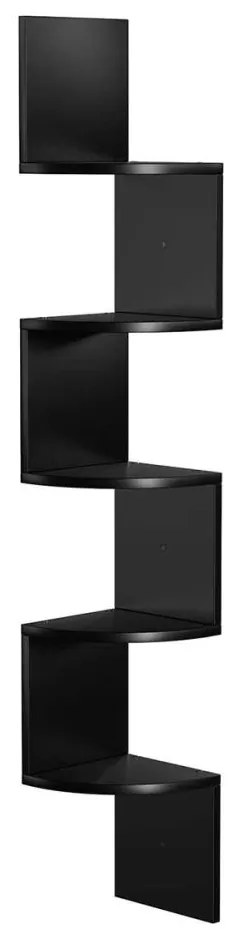 Poliță de colț pentru perete SNAKE, neagră