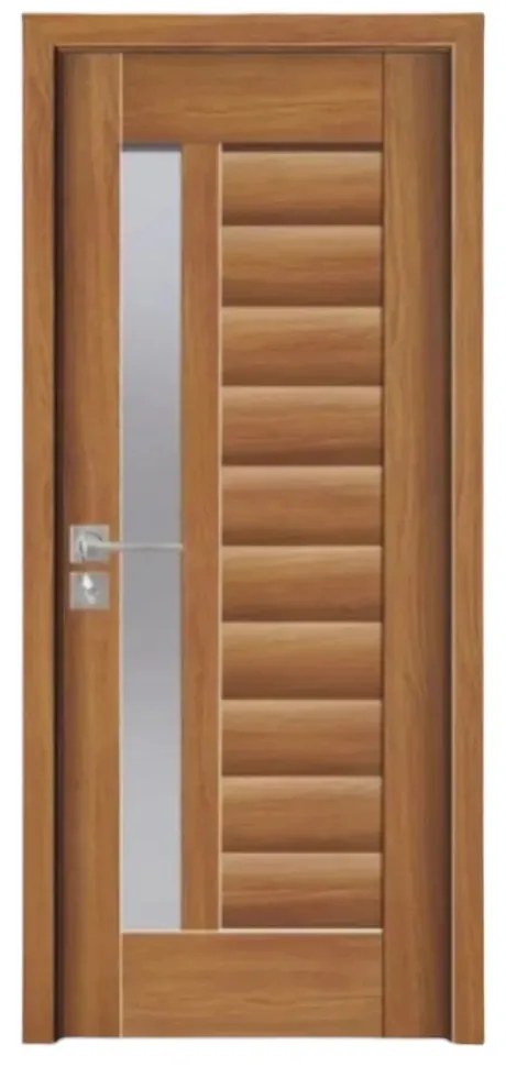 Usa Interior din MDF Novo Doors ND03 LUX PREMIUM, Cadru din Lemn Masiv, KIT COMPLET, Toc Reglabil de 10 CM INCLUS, Plinta pe Ambele Parti (Culoare: