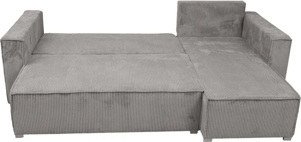 Canapea colt extensibila SMART COSARO gri deschis, cu colt bilateral + 2 perne CADOU