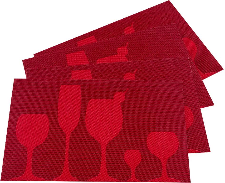 Suport farfurie Drink roşu, 30 x 45 cm, set 4 buc.