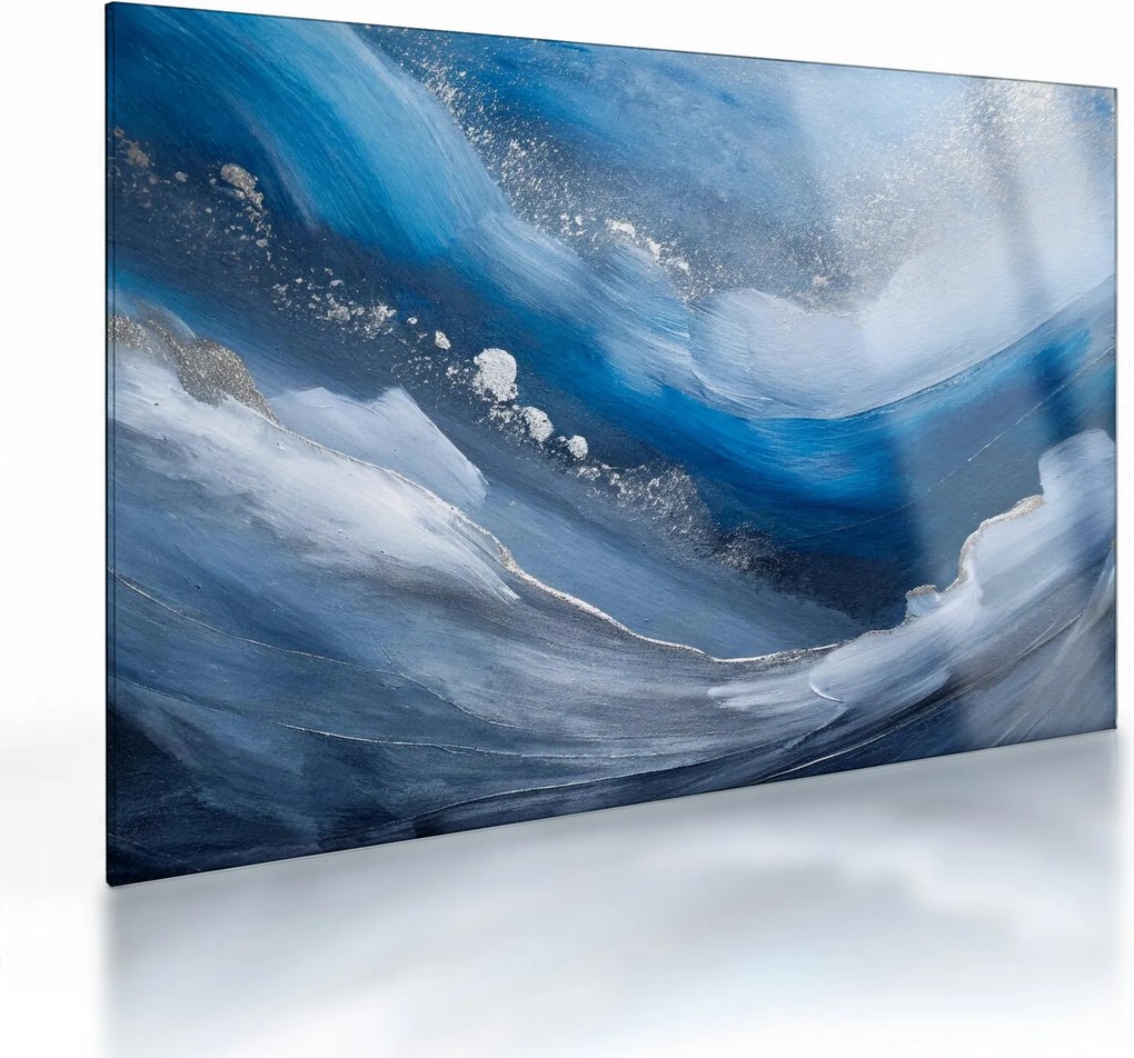 Tablou pe sticlă - Abstractizarea oceanului (70x50 cm)