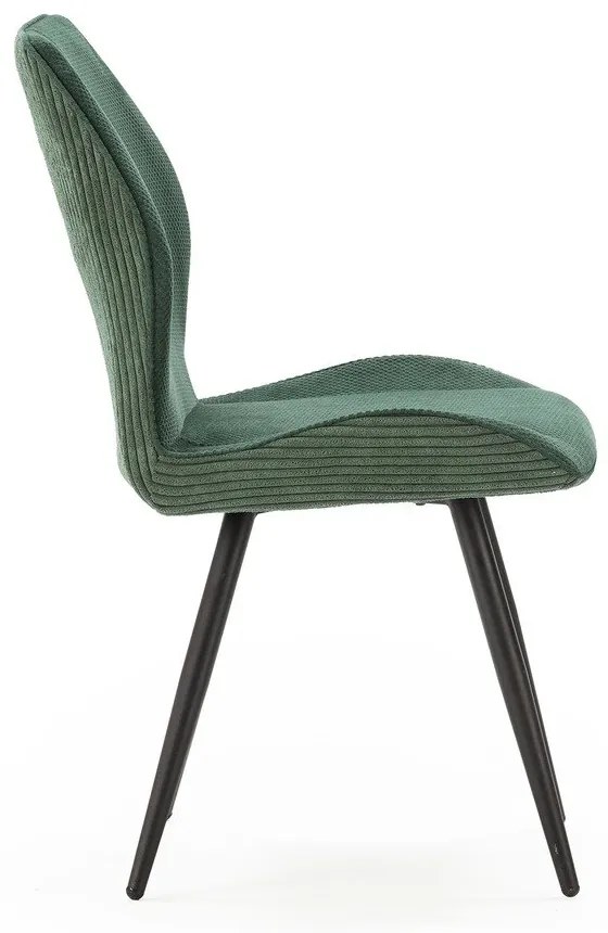 Scaune de dining verzi 2 buc. din catifea reiată Adaya – Marckeric