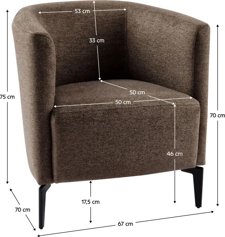 Fotoliu de design, maro / negru, KAPY