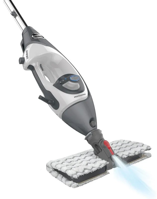 Mop curatare cu aburi Shark S6005EU, 1200W, 0,5 L, 2 setari, Tehnologie Klick'n Flip, Steam Blaster, Lavete mop Dirt Grip, Alb/Gri