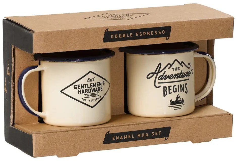 Căni bej 2 buc. din metal 150 ml – Gentlemen's Hardware