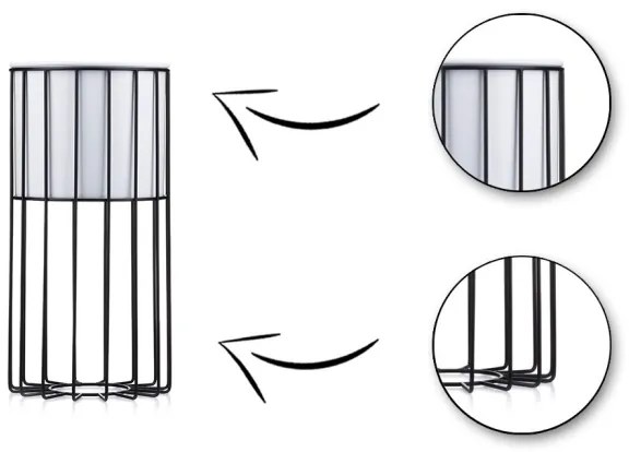 Ghiveci metalic de flori LOFT 42x20 cm negru/alb