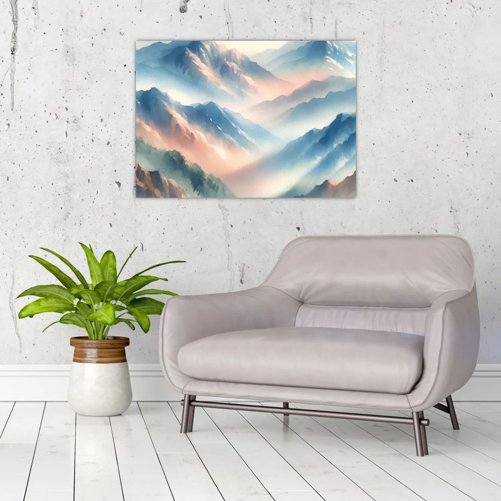 Tablou - Acuarelă munți (70x50 cm)