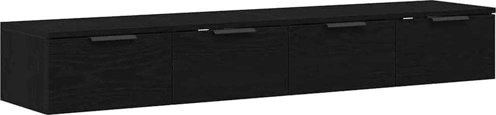 vidaXL Cabinet suspendat cu sertar 2 pcs Stejar Negru 68 x 30 x 20 cm