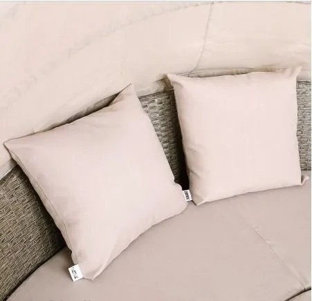 Deuba Sezlong de ratan de gradina LAZY - crem 185 cm