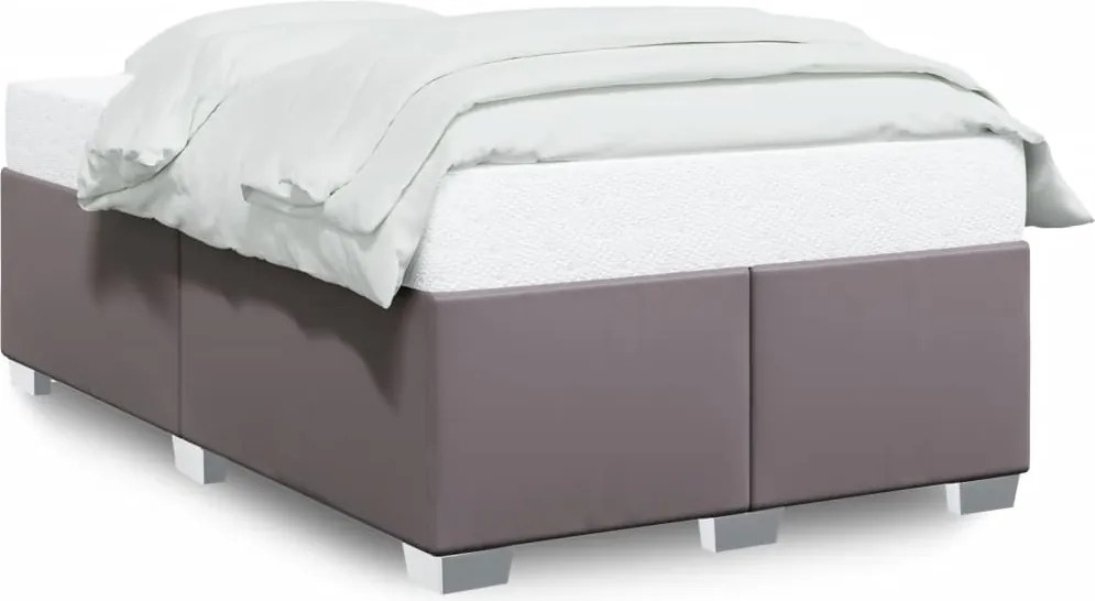 vidaXL Cadru de pat, gri, 120x200 cm, piele ecologică