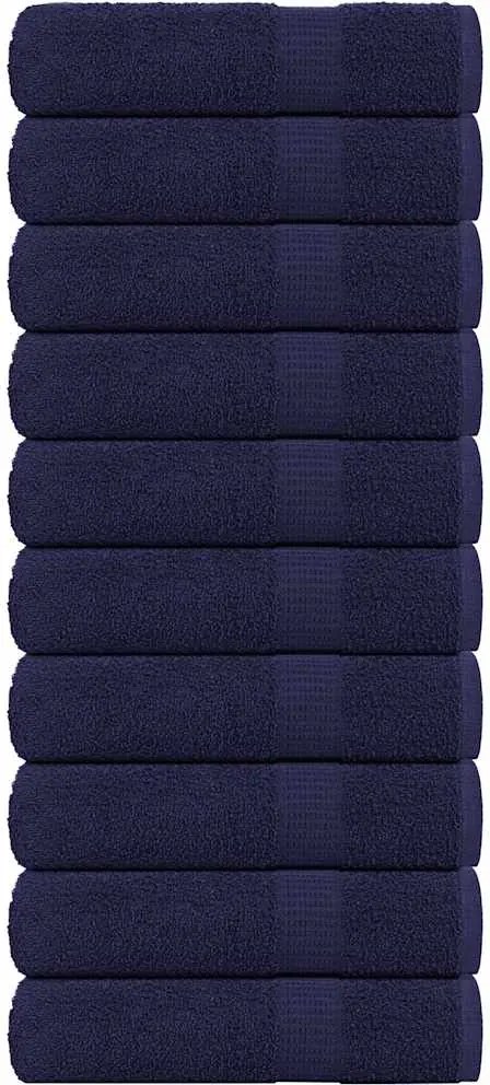 vidaXL Prosoape de mâini, FROGN, albastru marin, 10 buc., 50x100 cm, 360 g/m²