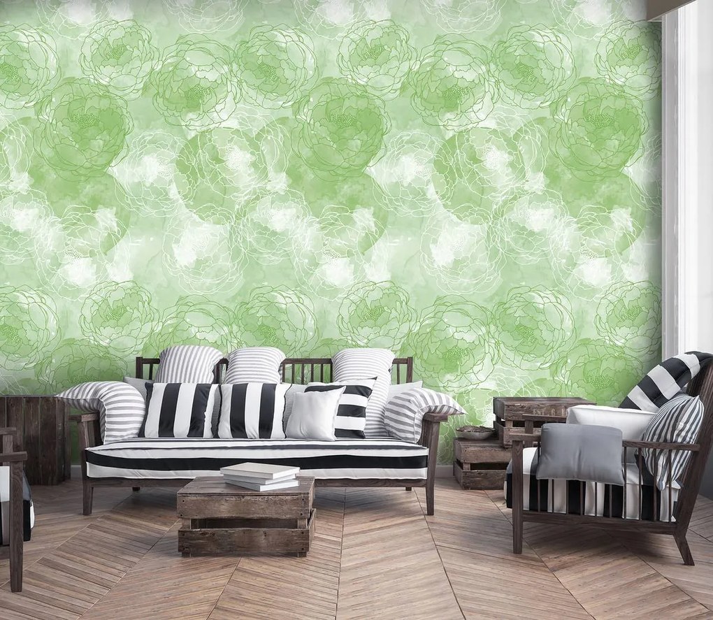Fototapet - Flori - culoare măslin (152,5x104 cm)