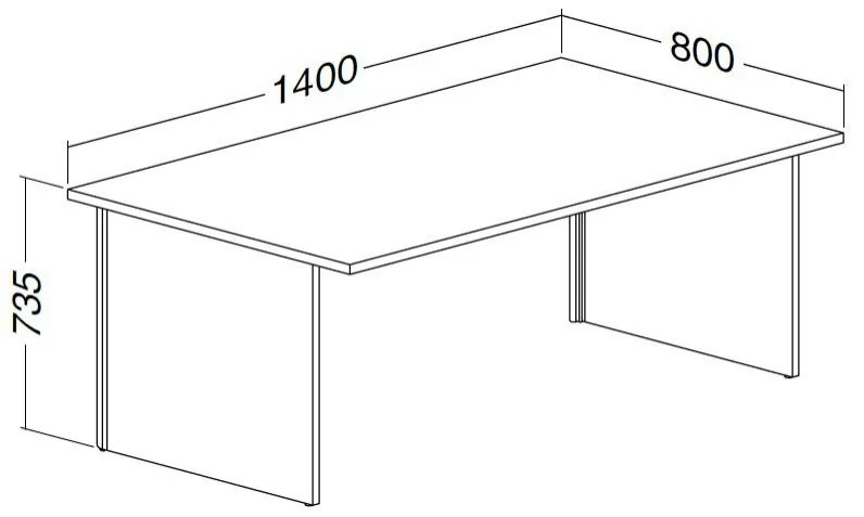 Masa ProOffice A 140 x 80 cm, nuc