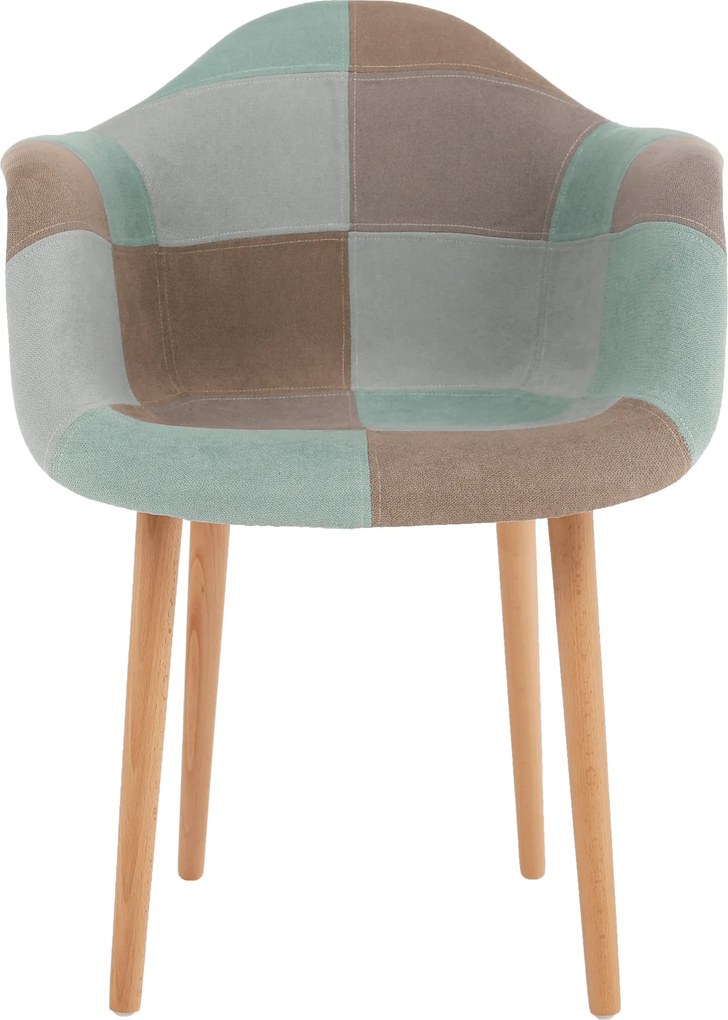 Fotoliu de design, patchwork/mentol/maro/fag, KADIR NEW TIP 5
