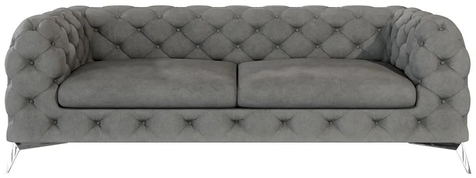 Canapea gri cu tapițerie din catifea 225 cm Chelsea – Ropez