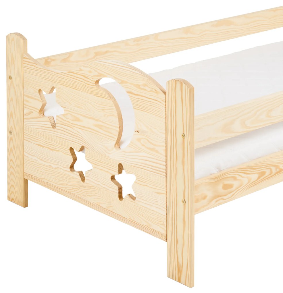 Pat pentru copii MOON 80 x 160 cm, pin Saltele: Saltea EASYSOFT 8 cm, Somiera pat: Cu lamele curbate