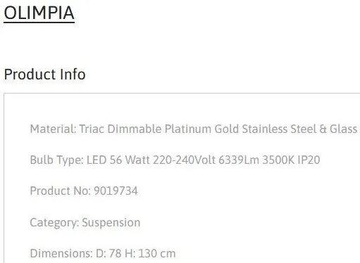 Lustra LED design modern decorativ OLIMPIA D-78cm
