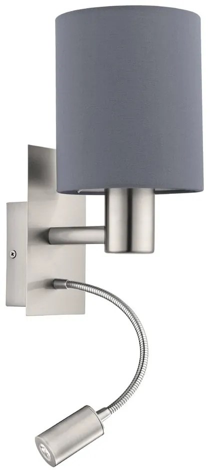 Aplică de perete gri închis/argintie LED PASTERI – EGLO