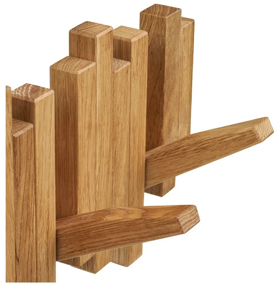 Cuier de perete în culoare naturală din lemn de stejar 3 cm Caltra – House Nordic