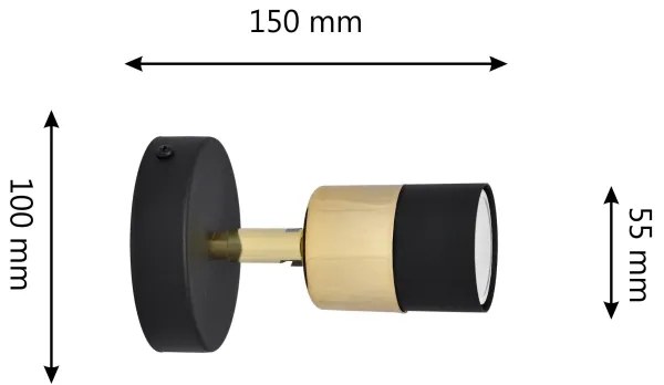 Spot LED de perete TUBSSON 1xGU10/4,8W/230V negru/auriu