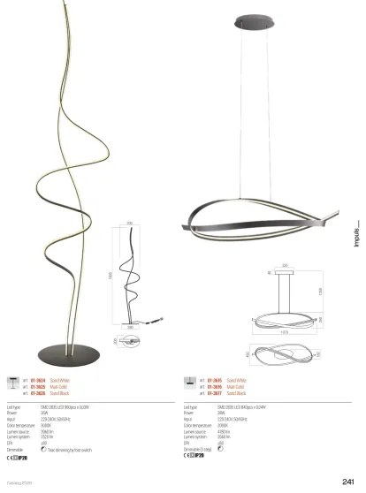 Redo 01-3625 - Lampă de podea cu LED dimabilă IMPULS LED/36W/230V aurie
