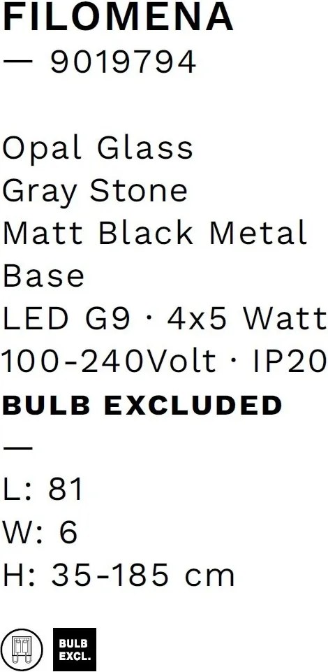 Lustra suspendata stil minimalist FILOMENA 4L