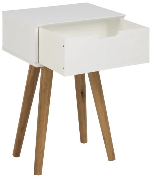 Noptieră CARLY stejar/alb