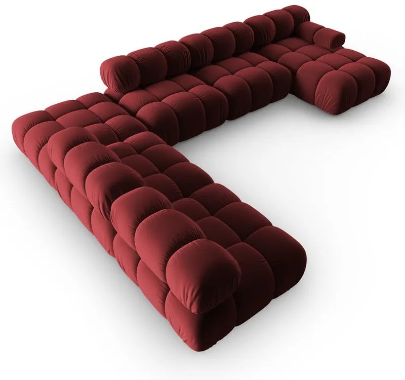 Canapea roșie cu tapițerie din catifea 379 cm Bellis – Micadoni Home