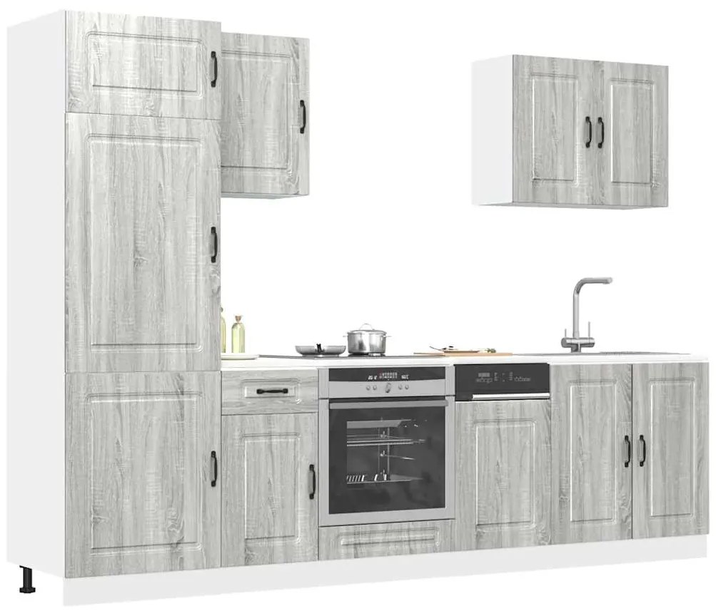 vidaXL Set de dulapuri de bucătărie 7 piese „Kalmar” lemn Sonoma gri