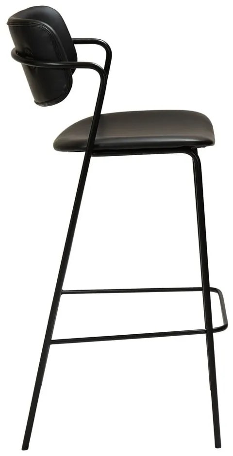 Scaun de bar din piele artificială DAN-FORM Denmark Zed, înălțime 107 cm, negru