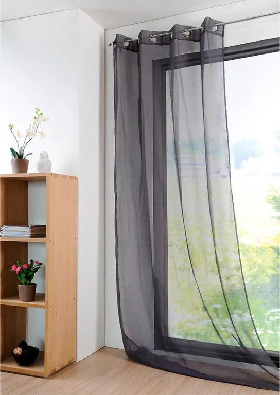 Perdea colorată MONNA antracit, 135 x 260 cm set 2 buc