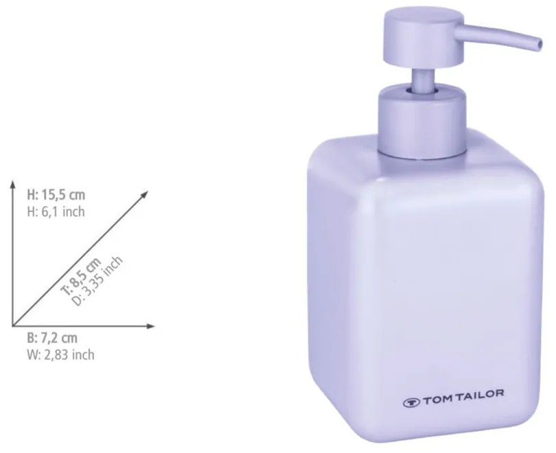 Dozator de săpun lichid mov din polirășină 380 ml Tom Tailor T-Rounded – Wenko