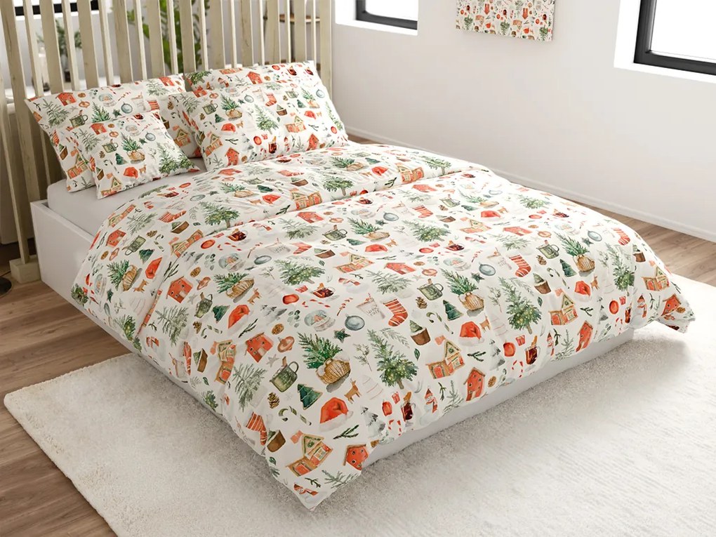Lenjerie de pat din microfibra FESTIVE MAGIC alba Dimensiune lenjerie de pat: 70 x 90 cm | 140 x 200 cm