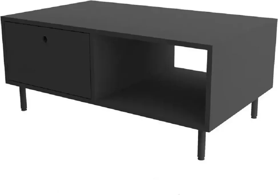 Masuta cafea Nando cu sertar,living,culoare antracit,100 cm