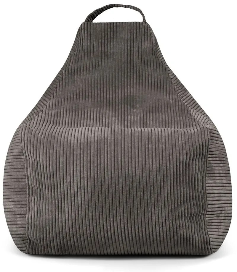 Fotoliu bean bag gri deschis cu tapițerie din catifea reiată Play Amuse – SLOWDOWN