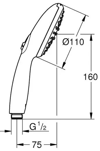 Para de dus Grohe Vitalio Start 110 crom cu 2 functii