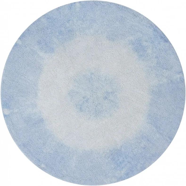 Covor rotund albastru din bumbac 150 cm Tie-Dye Soft Blue Lorena Canals