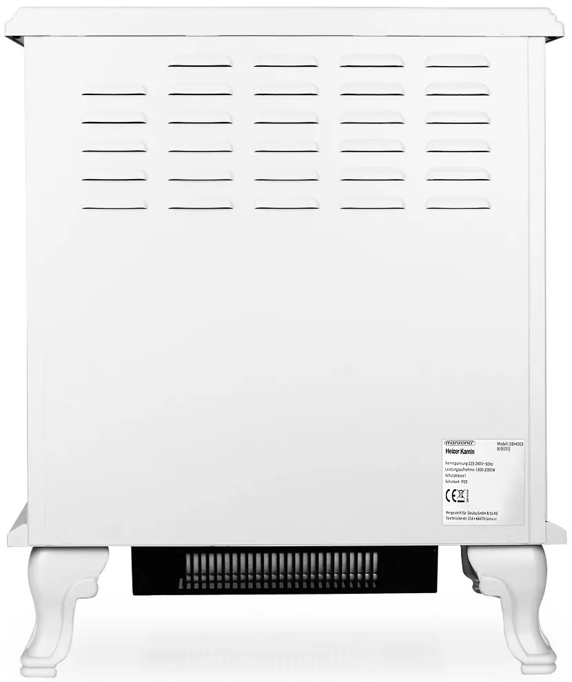 Deuba Semineu electric cu incalzire cu ventilator si foc 2000W alb